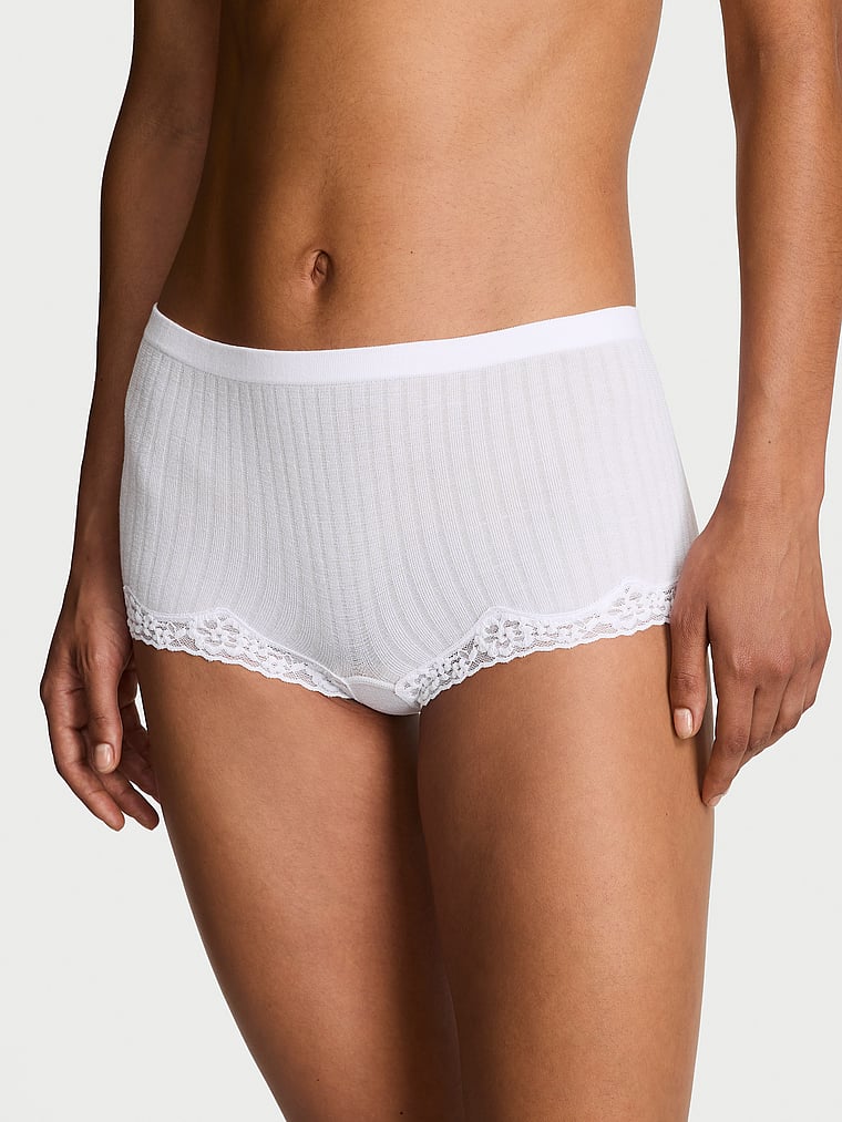 Victoria's Secret, Seamless Seamless Boyshort Panty, Vs White, onModelFront, 1 of 3 Nikita  is 5'10" and wears Small