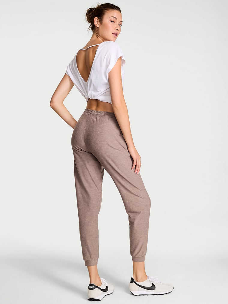 Victoria's Secret, VSX VSX LUXMarl™ Jogger Pant, Heather Candlelight Rose, onModelBack, 2 of 4 Kennidy is 5'11" or 180cm and wears Small