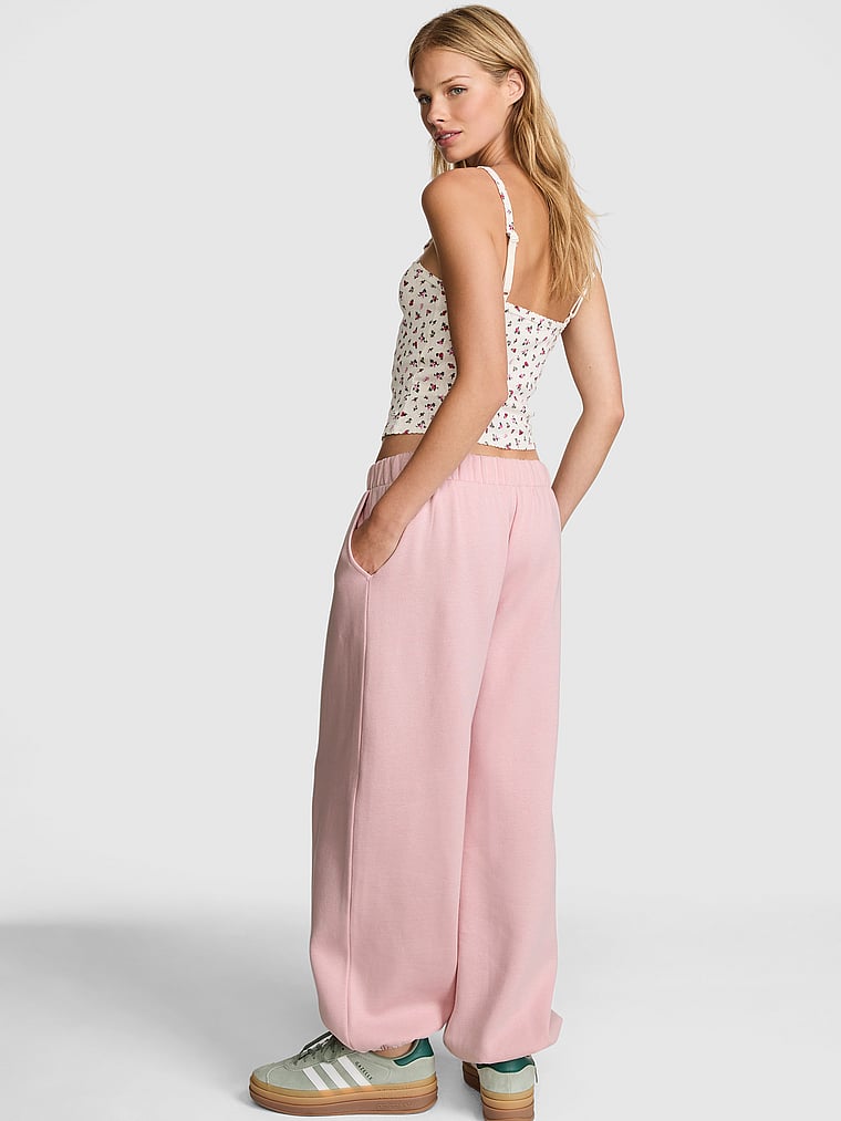 PINK Campus Fleece™ Oversized Sweatpants, Doll house, onModelBack, 2 of 3 Mari is 5'7" and wears Small