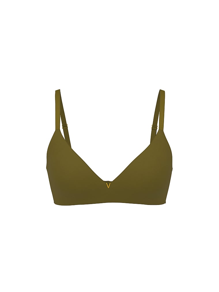 Victoria's Secret, Love Cloud Wireless Push-Up Bra, Green Chameleon, offModelFront, 3 of 6