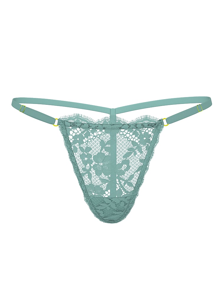 Satin Bow Crotchless V-String Panty