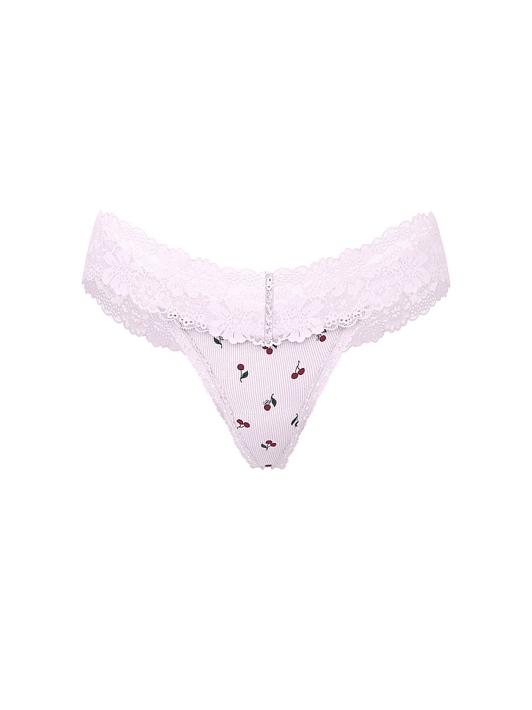 Wink Lace-Trim Thong Panty