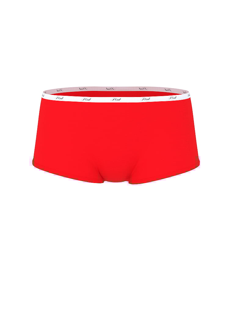 PINK Logo Cotton Boyshort Panty, offModelFront, 3 of 3