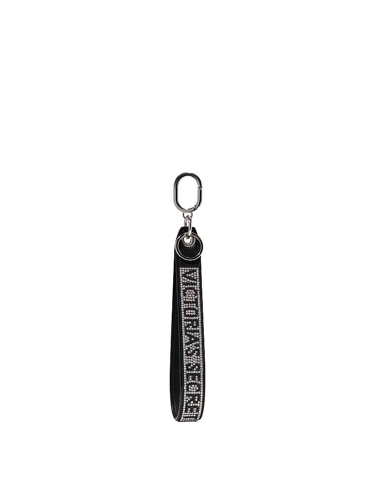 Victoria's Secret, Victoria's Secret Slim Wristlet Strap Keychain, Black, detail, 3 of 3