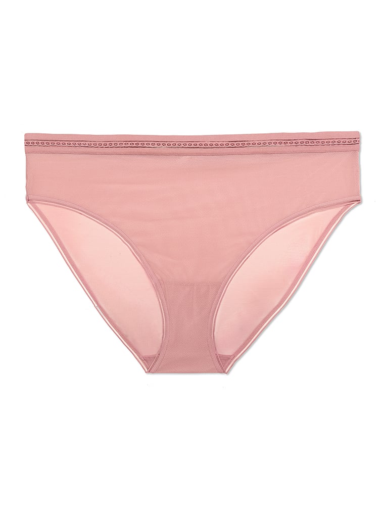 Victoria's Secret, Curvy Couture Sheer Mesh High-Leg Brief Panty, Wisteria, offModelFront, 4 of 4
