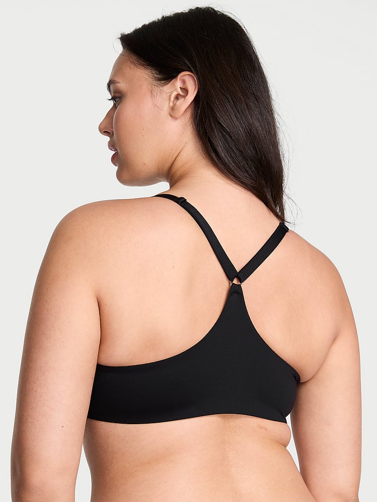 Victoria's Secret, Body by Victoria Secret Front-Close Ultra Lightly Lined Bra, Black, onModelBack, 2 of 3 Karmi is 5'10" or 178cm and wears 34DD (E) or Large