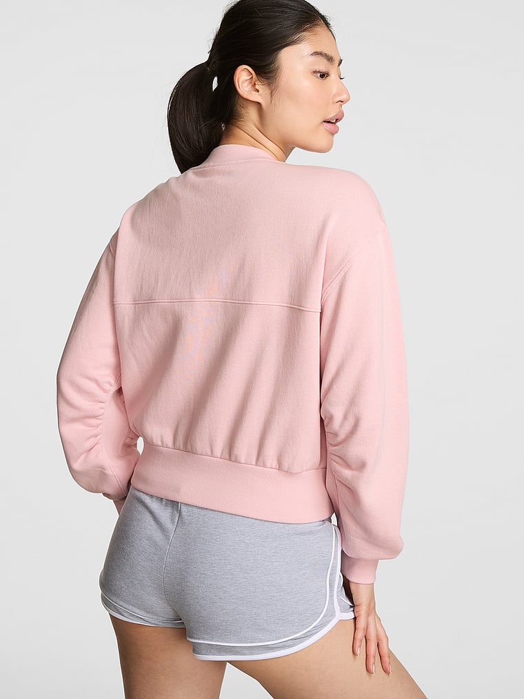 PINK Ivy Fleece Cropped Cardigan, Doll house, onModelBack, 2 of 3 Gloria is 5'9" and wears Small