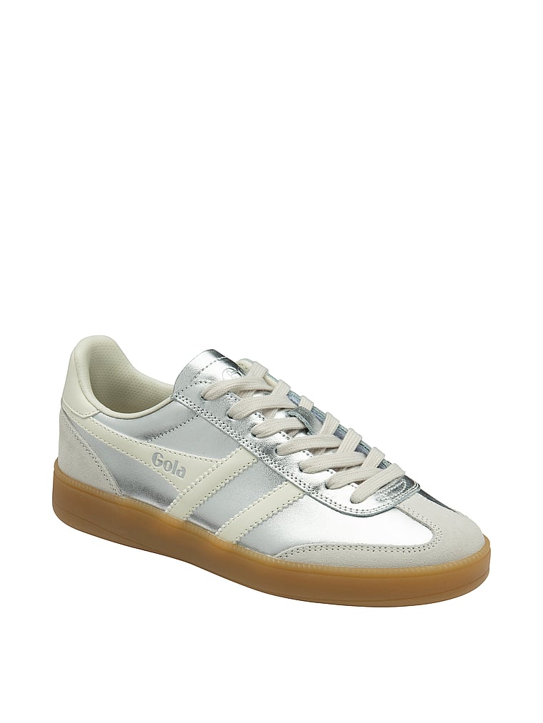 Gola Viper Metallic Sneakers, Silver/Off White/Gum, onModelFront, 1 of 3