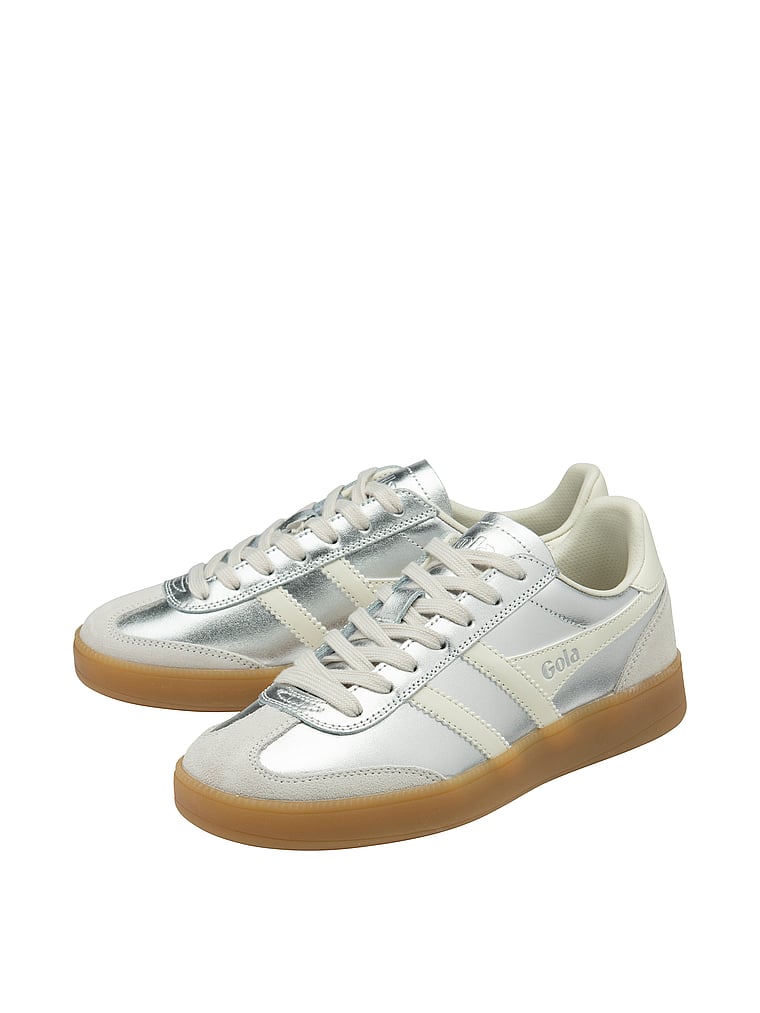 Gola Viper Metallic Sneakers, Silver/Off White/Gum, onModelSide, 2 of 3