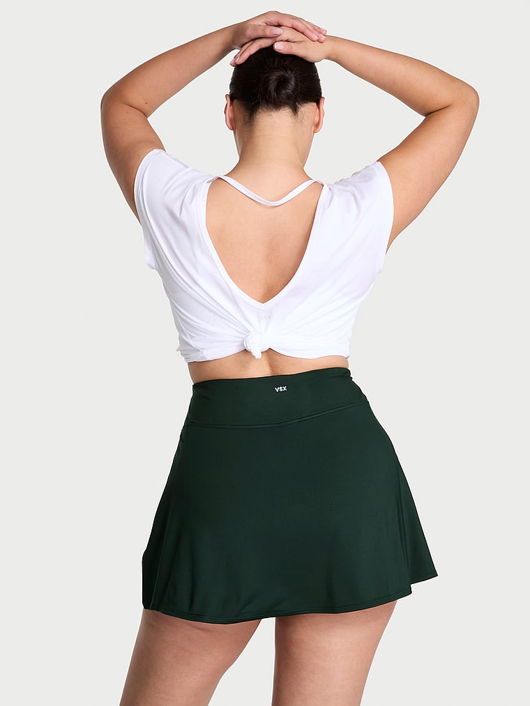 Victoria's Secret, VSX VSX Essential Skirt, Cilantro, onModelBack, 2 of 4 Karmi is 5'10" or 178cm and wears Large