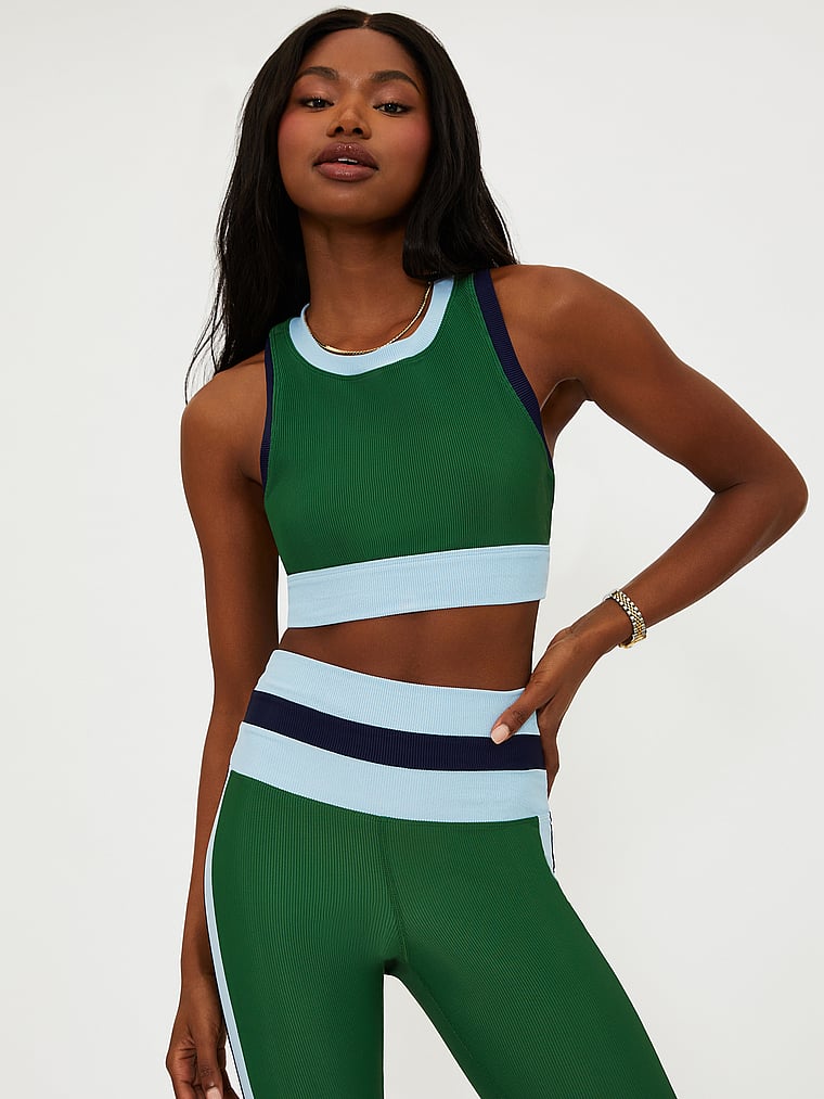 Victoria's Secret, Beach Riot Gwen Top, Ivy Colorblock, onModelFront, 1 of 4