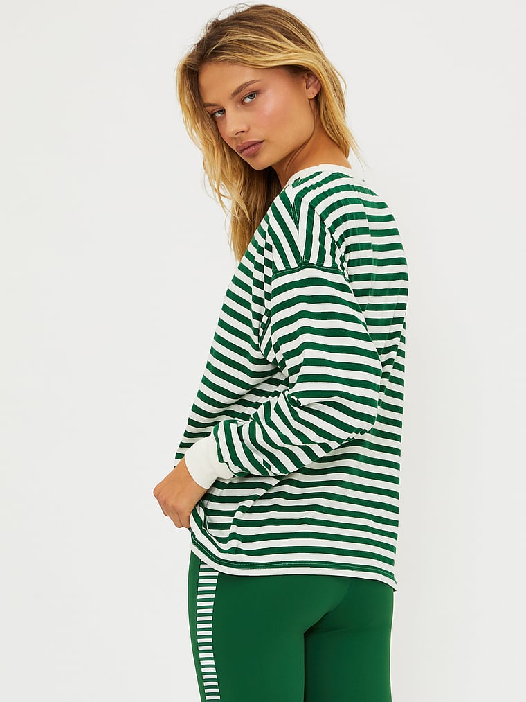 Victoria's Secret, Beach Riot Cyra Top, La Palma Stripe, onModelSide, 3 of 4