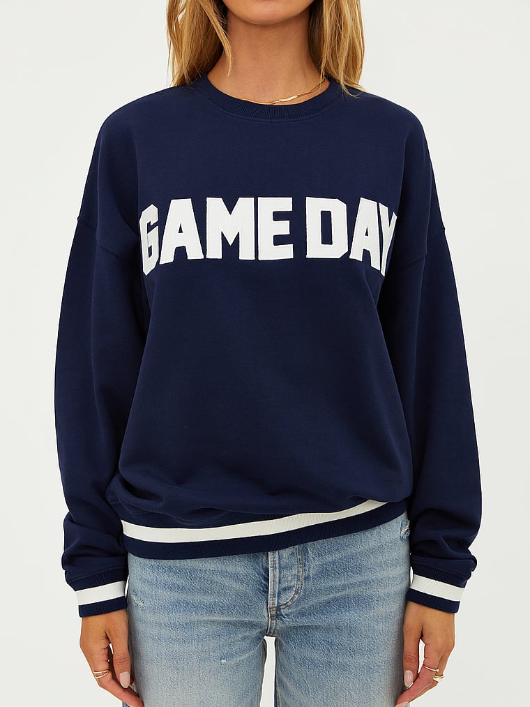 Victoria's Secret, Beach Riot Devyn Oversized Sweatshirt, Game Day Navy, detail, 4 of 4