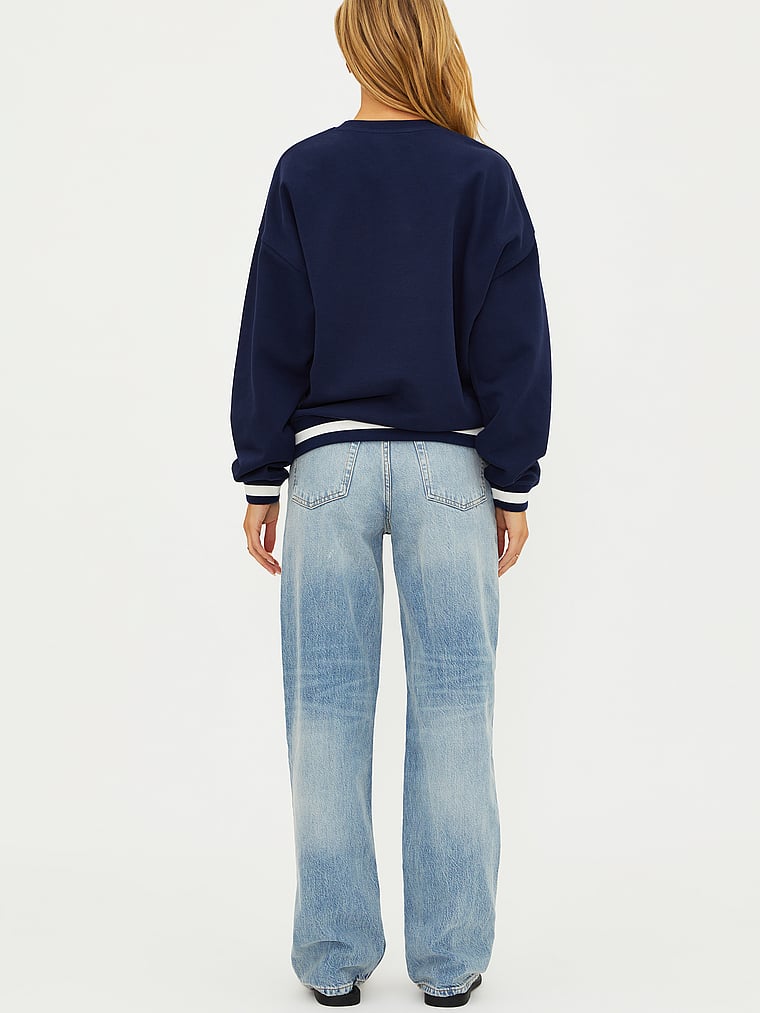 Victoria's Secret, Beach Riot Devyn Oversized Sweatshirt, Game Day Navy, onModelBack, 2 of 4