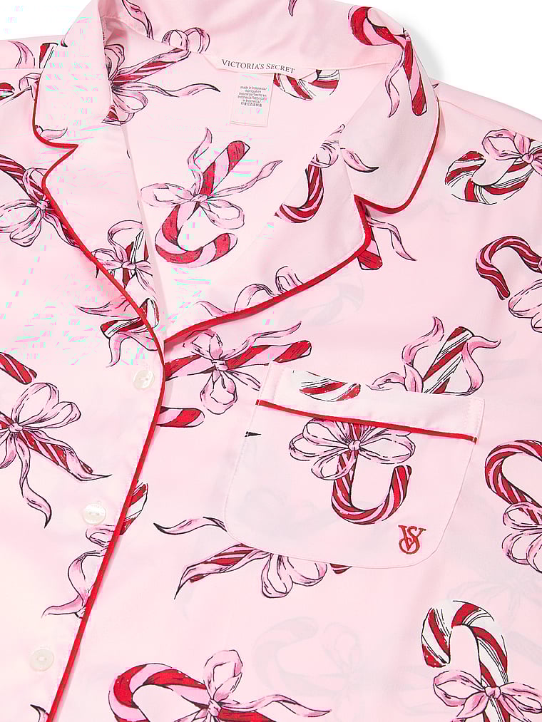 Glazed Satin Long Pajama Set