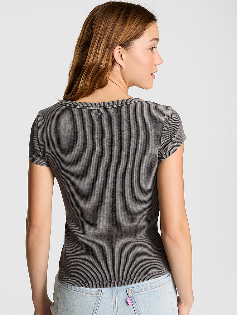 Vintage Ribbed Scoop Tee