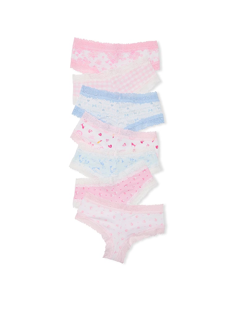 PINK X LoveShackFancy PINK x LoveShackFancy 7-Pack Cheeky Panties, Love Notes Pack, offModelBack, 2 of 2