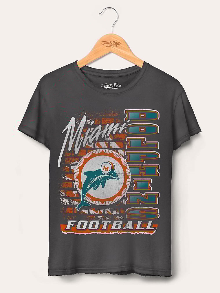 Victoria's Secret, Junk Food Clothing New England Patriots MVP Vintage Tee, True Black - Dolphins, offModelFront, 3 of 4