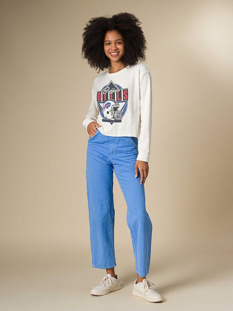 Victoria's Secret, Junk Food Clothing Buffalo Bills Helmet Crop Fleece, onModelBack, 2 of 4