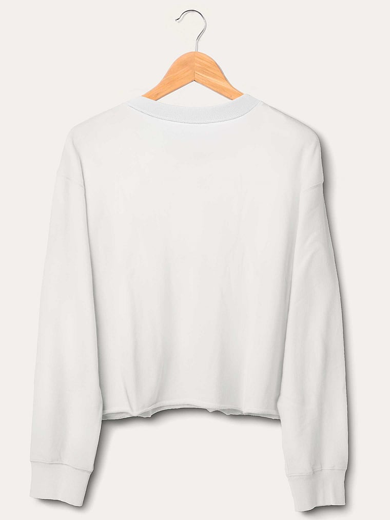 Victoria's Secret, Junk Food Clothing Seattle Seahawks Helmet Crop Fleece, Vintage White - Seahawks, offModelBack, 4 of 4