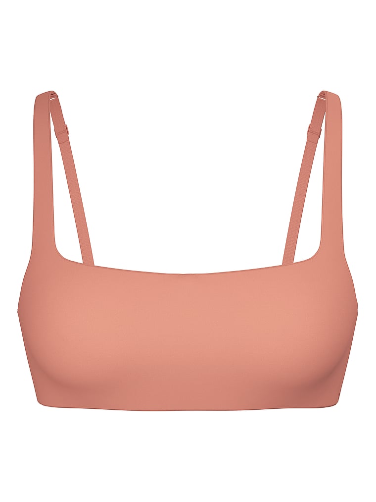 Victoria's Secret, Body by Victoria Luxe Contour Scoop Lightly Lined Bra, Desert Blush, offModelFront, 3 of 4
