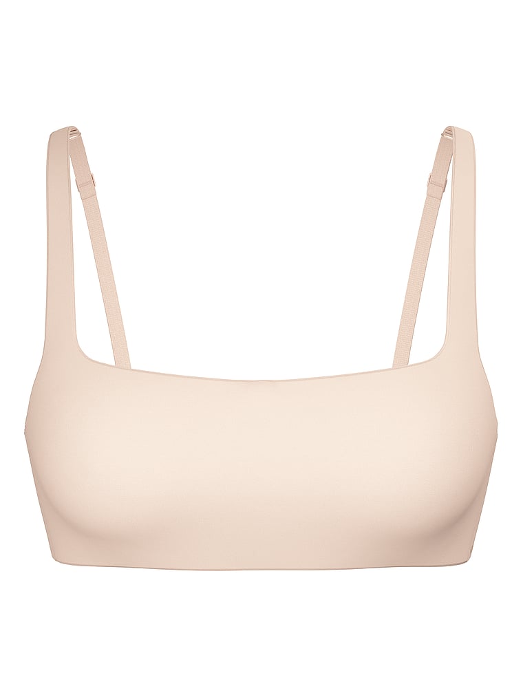 Victoria's Secret, Body by Victoria Luxe Contour Scoop Lightly Lined Bra, Marzipan, offModelFront, 2 of 4