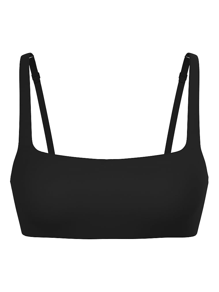 Victoria's Secret, Body by Victoria Luxe Contour Scoop Lightly Lined Bra, Black, offModelFront, 4 of 5