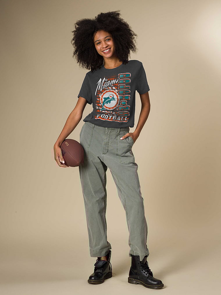 Victoria's Secret, Junk Food Clothing New England Patriots MVP Vintage Tee, True Black - Dolphins, onModelBack, 2 of 4