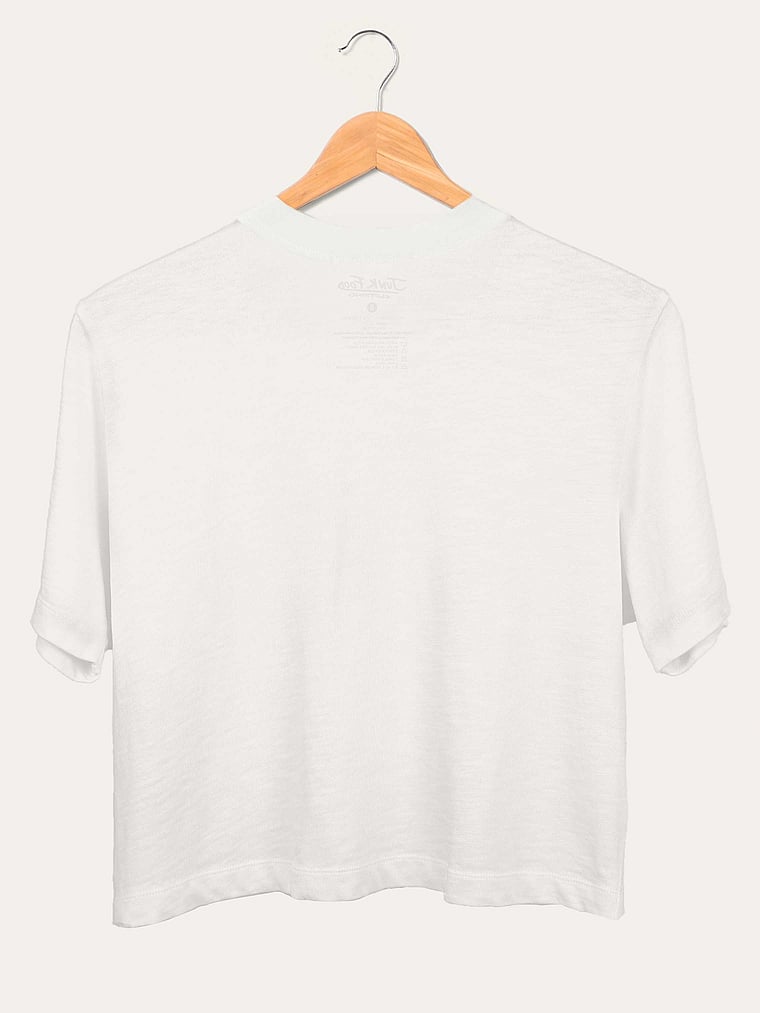 Victoria's Secret, Junk Food Clothing New England Patriots Game Time Crop Tee, Vintage White - Chiefs, offModelBack, 4 of 4