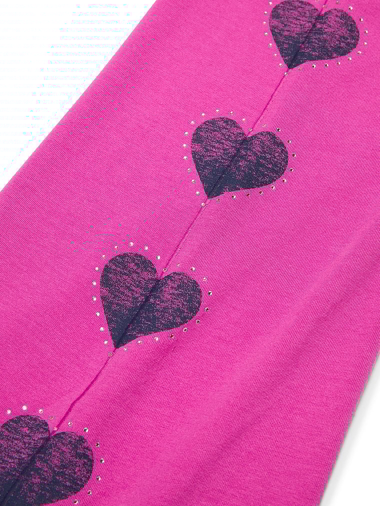 PINK All-Day Cotton Foldover Flare Leggings, onModelBack, 3 of 4