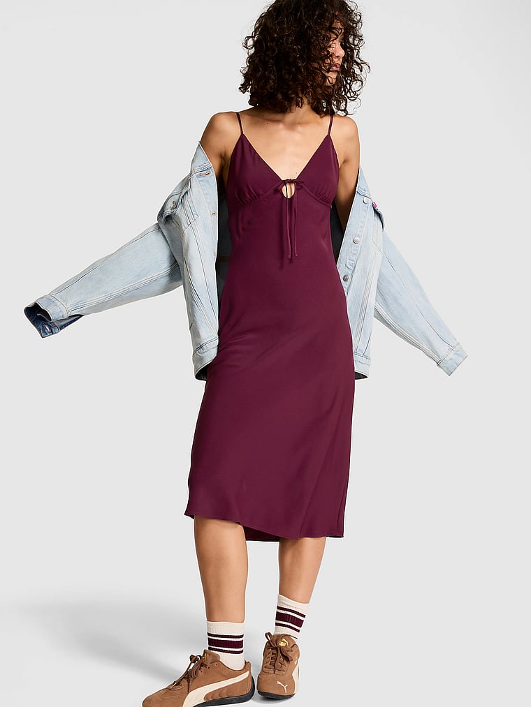 Pink Fall in Love Midi Dress - Print