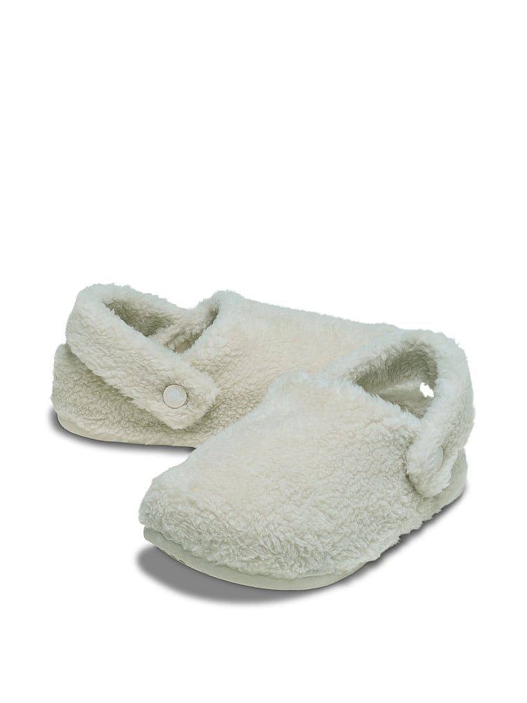 Crocs Classic Cozzzy Slipper, Stucco, onModelFront, 1 of 4