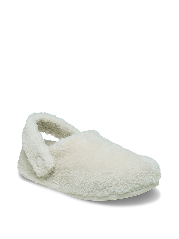 Crocs Classic Cozzzy Slipper, Stucco, onModelSide, 3 of 4