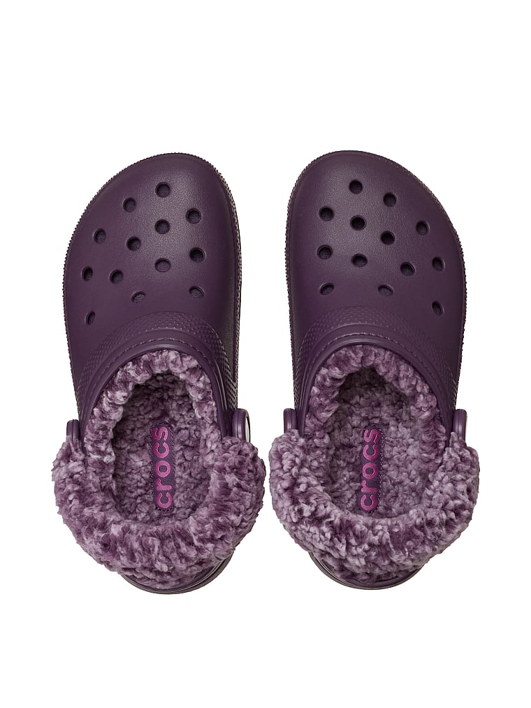 Crocs Classic Fleece Lined Clog, Plush Plum, offModelFront, 4 of 4