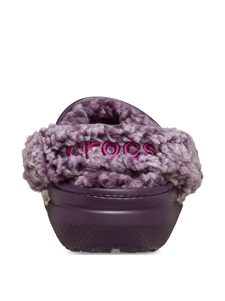 Crocs Classic Fleece Lined Clog, Plush Plum, onModelBack, 2 of 4