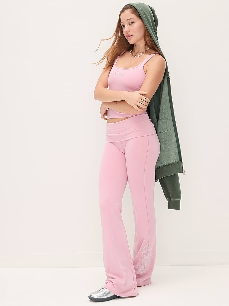 PINK Ivy Fleece Campus Full-Zip Hoodie, onModelSide, 1 of 4