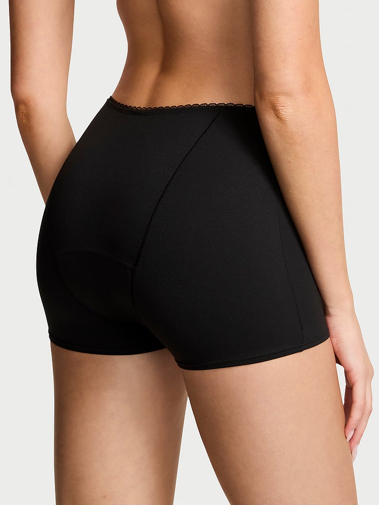 Victoria's Secret, Body by Victoria Period Mid-Rise Sleep Short, Black, onModelBack, 2 of 3 Kennidy is 5'11" or 180cm and wears Small