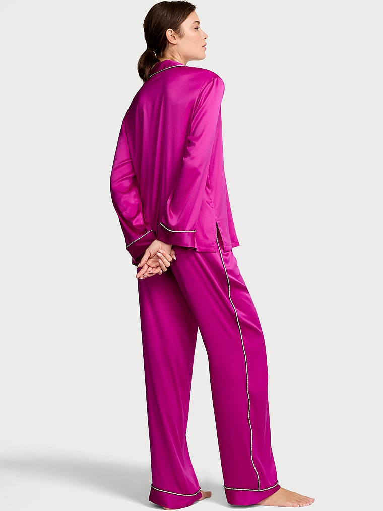 Satin Shine Stripe Long Pajama Set