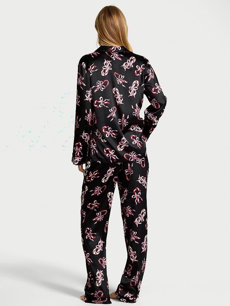 Victoria's Secret, Victoria's Secret Glazed Satin Long Pajama Set, Print, offModelBack, 5 of 5 Lotta is 5'10" or 178cm and wears S/Regular