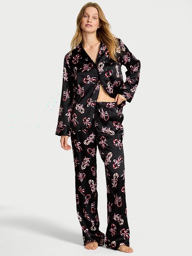 Glazed Satin Long Pajama Set