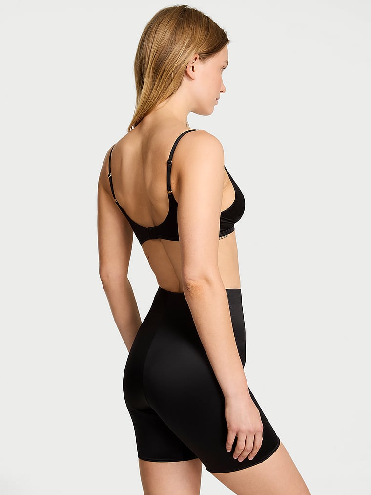 Victoria's Secret, Victoria's Secret SoSleek™ Triangle Bralette & Short Set, Black, onModelBack, 2 of 3 Lotta is 5'10" and wears Small