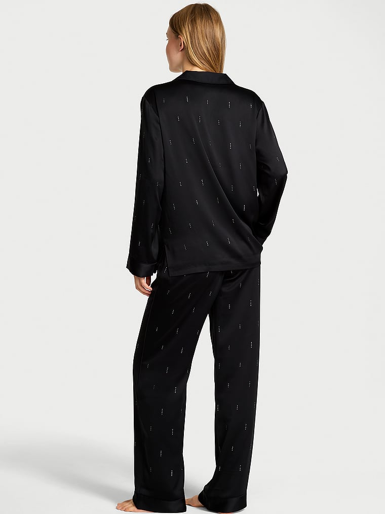 Satin Shine Stripe Long Pajama Set