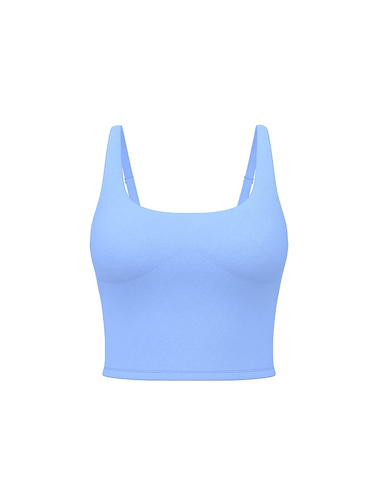 PINK Seamless Strappy Tank Top, Seascape Acid Wash, offModelFront, 3 of 4