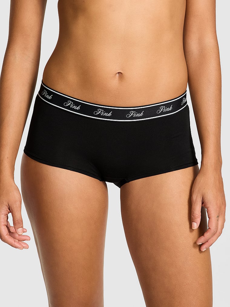 Logo Mesh Boyshort Panty