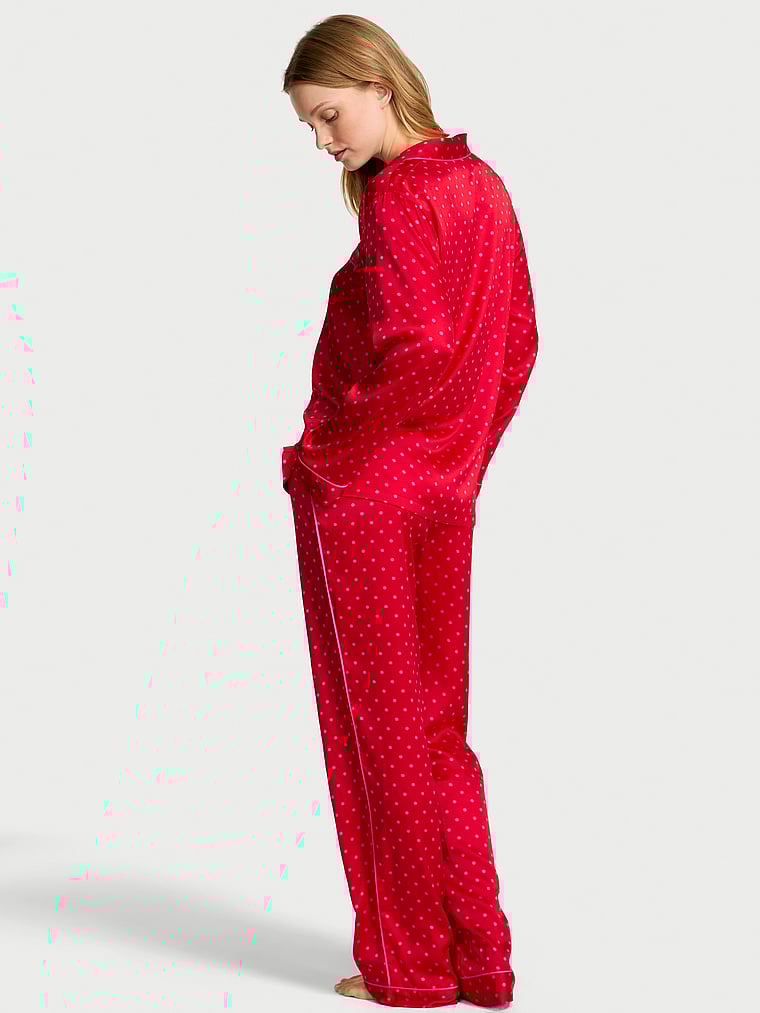 Butterfly Satin Long Pajama Set