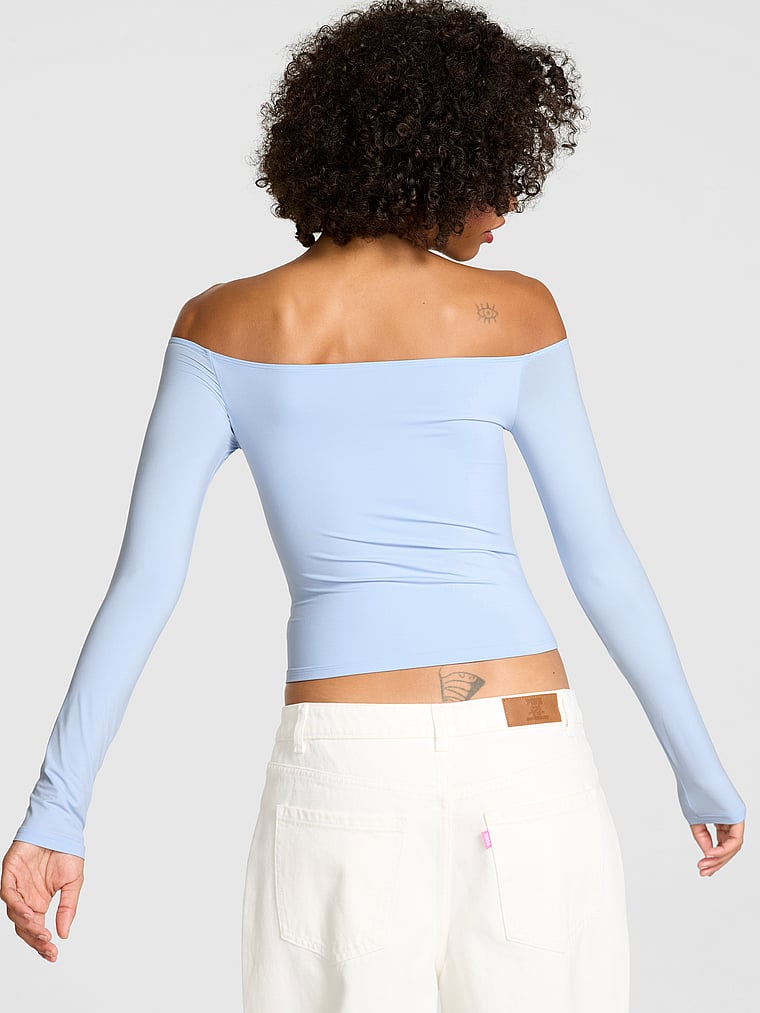 Base Stretch Off-The-Shoulder Long-Sleeve Top