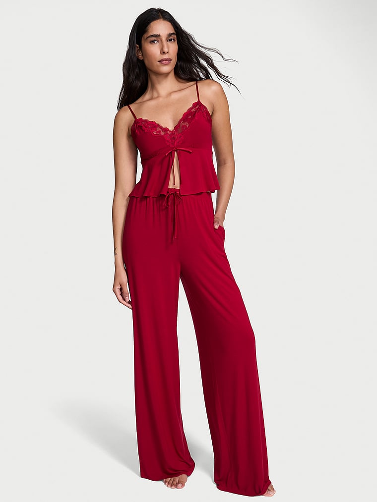 SoSoft™ Modal Lace-Trim Cami & Wide-Leg Pant Set