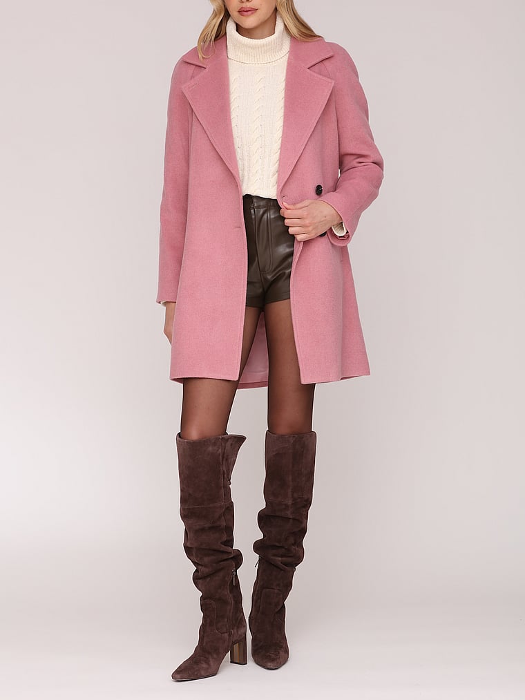 Victoria's Secret, Avec Les Filles Raglan Walker Coat, Wilted Rose, onModelSide, 3 of 4