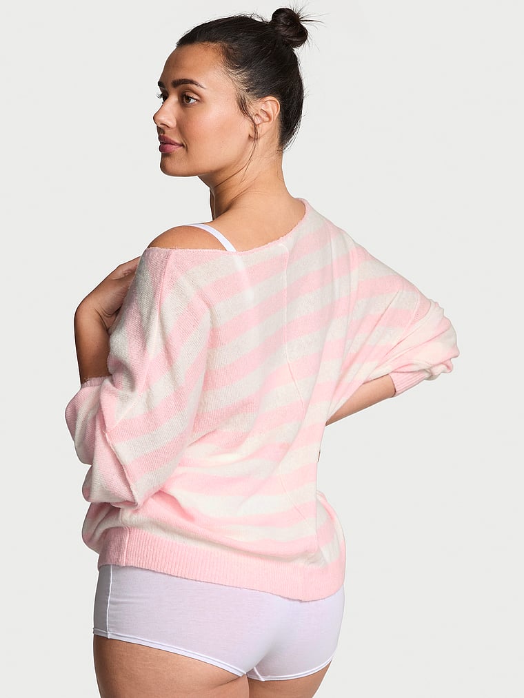 Victoria's Secret, Victoria's Secret Luxe Knit Boatneck Sweater, onModelBack, 2 of 3