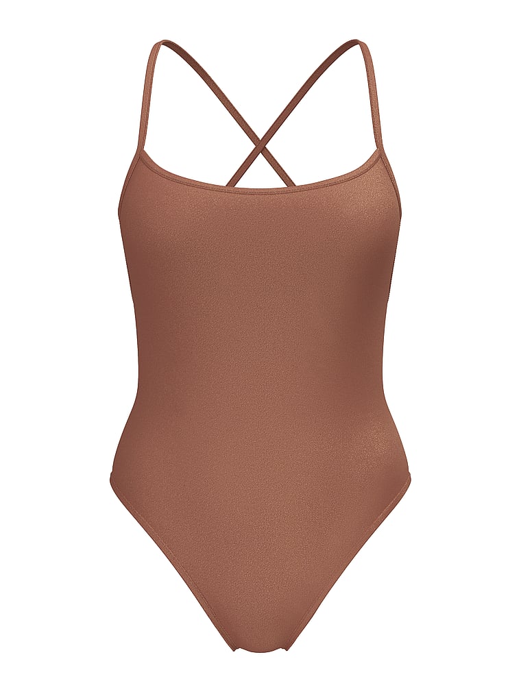 Victoria's Secret, Victoria's Secret Swim Essential Scoop One-Piece Swimsuit, Sweet Clove Foil, offModelFront, 3 of 3
